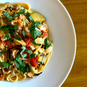 Lemony Salmon Linguine