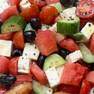 Greek salad with watermelon