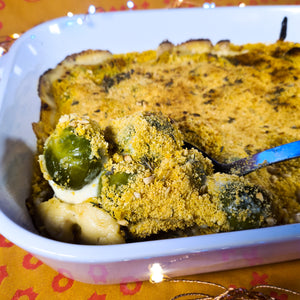 Cheesy Brussels Sprout Gratin