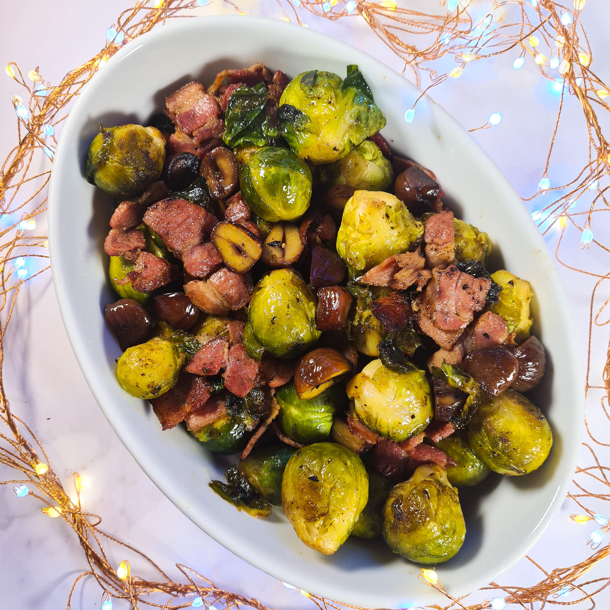 Bacon and Chestnut Brussels Sprouts Watts Farms