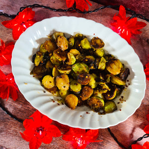 Charred Brussels Sprouts with Spicy Chilli Flakes