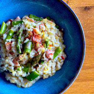 Asparagus, Leek and Bacon Risotto