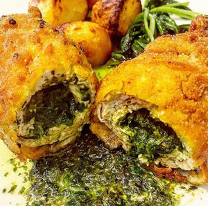 Wild garlic chicken kiev