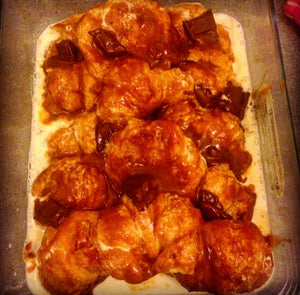 Croissant bread & butter pudding with salted caramel