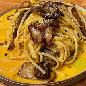 Oyster mushroom linguine with white truffle oil