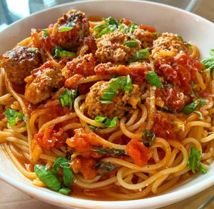 Spaghetti and meatballs