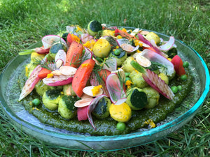 Andy Aston's Salad of Courgettes, Grilled Radish, Apricots & Almond