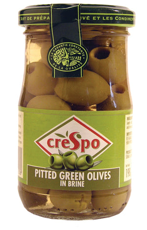 Crespo Pitted Green Olives - 198g-Watts Farms