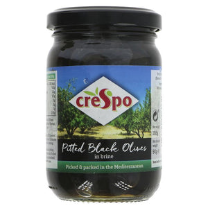 Crespo Pitted Black Olives - 198g-Watts Farms