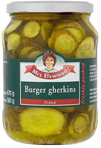 Mrs Elswood Burger Gherkins - 670g